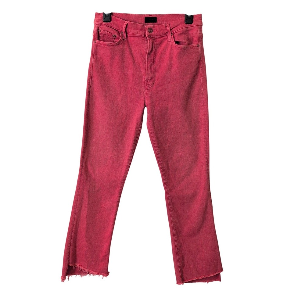 Mother The Insider Crop Step‎ Fray Jeans Second Chance Pink Denim High Rise 31